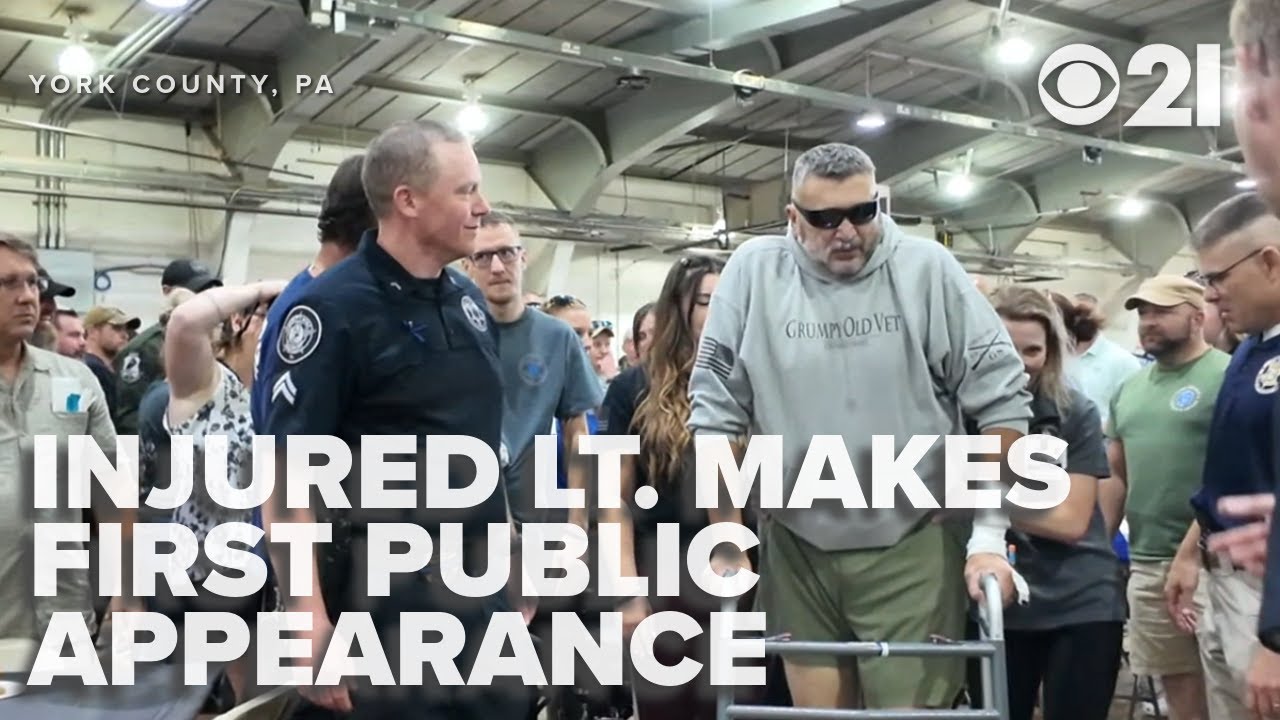 Lieutenant injured in deadly police shooting makes first public appearance at fundraiser