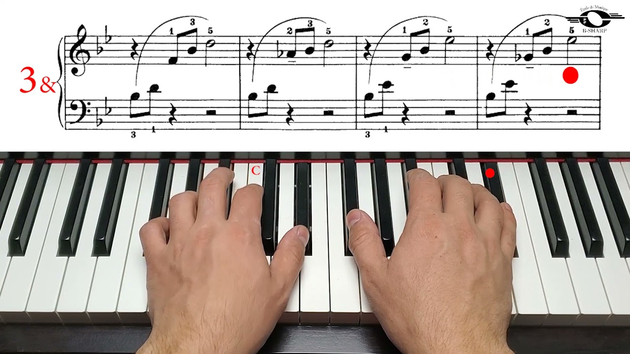 Etude in B Flat, Moderate version, John Thompson`s easiest piano course, Part 3