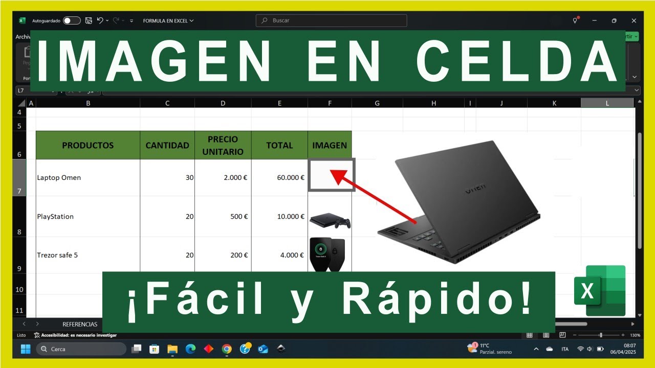 C&oacute;mo INSERTAR IMAGEN en CELDA de Excel | Paso a Paso en Todas las Versiones (2016, 2019, 2021, 365)