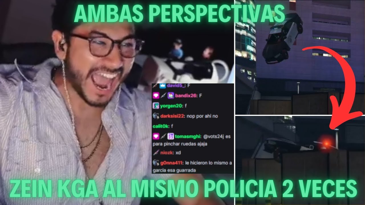 ZEIN kga al mismo TOMBO(POLICIA) 2 VECES en GTA 🤣 AMBAS PERSPECTIVAS 😅