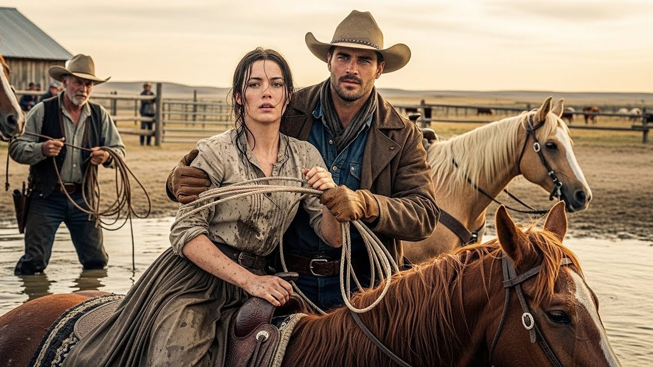 Quicksand Swallowed Her Horse To The Saddle, The Cowboy Roped Her Free And Said 