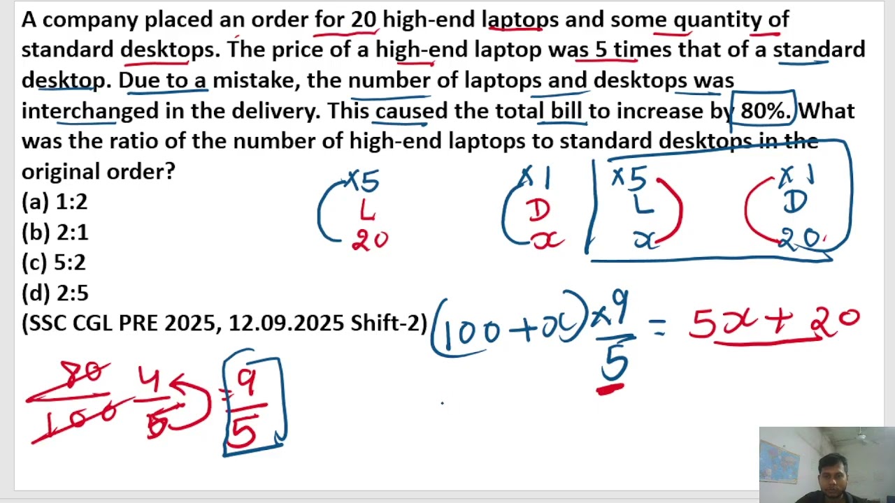 A company placed an order for 20 high-end laptops and some quantity of standard desktops. The price