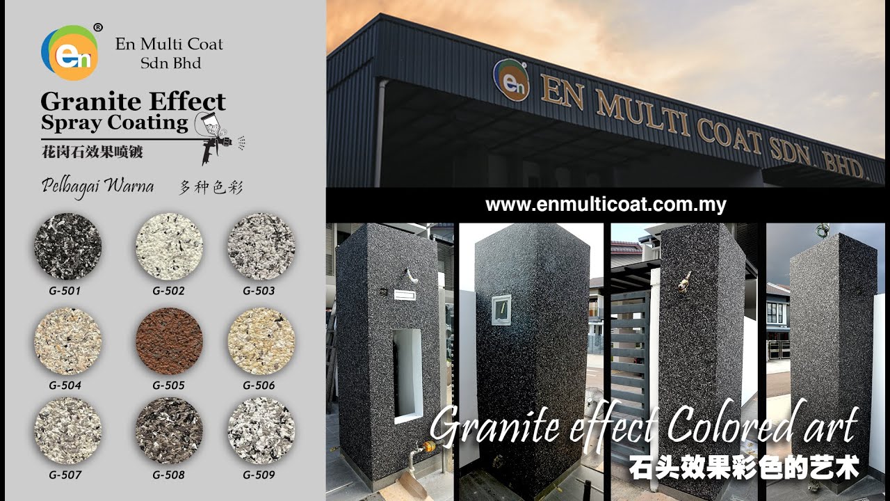 Granite effect spray coating