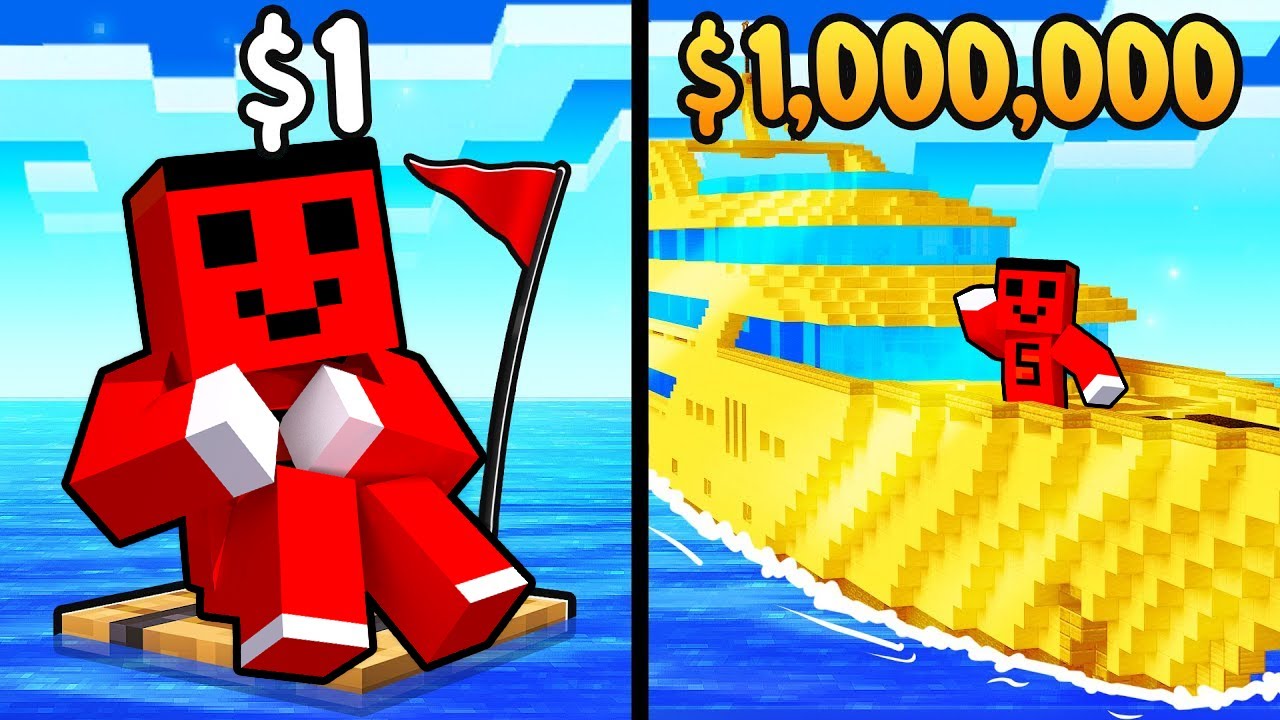 $1 vs $1,000,000 GEMİ YAPI KAPIŞMASI !! - Minecraft