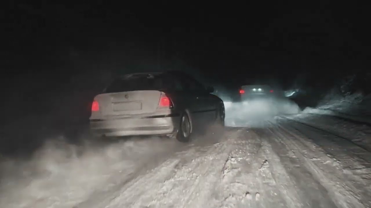 SNOWY TOUGE | Lexus LS430 vs BMW E46 Compact #drifting