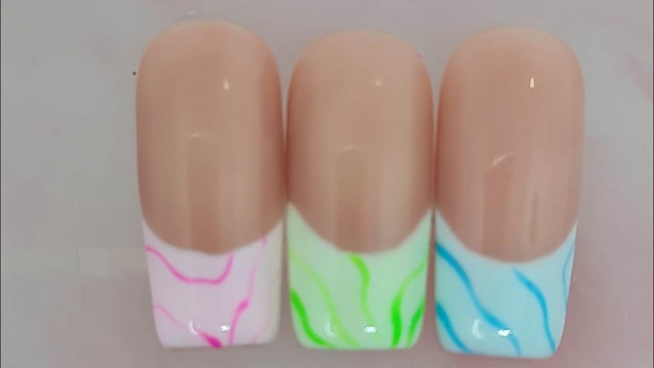 pastel French nails tutorial
