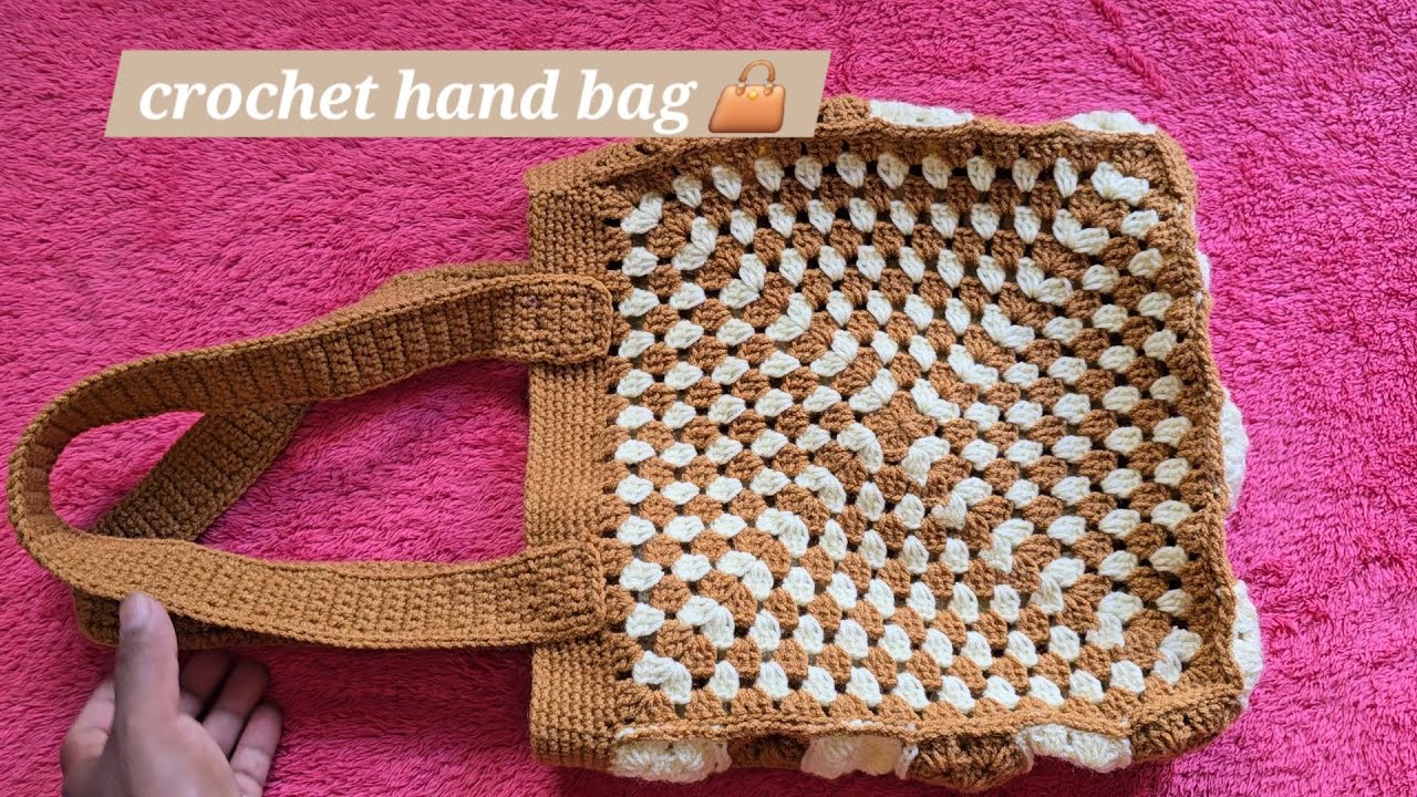 Crochet easy hand bag for beginners/crochet granny square bag/hand bag