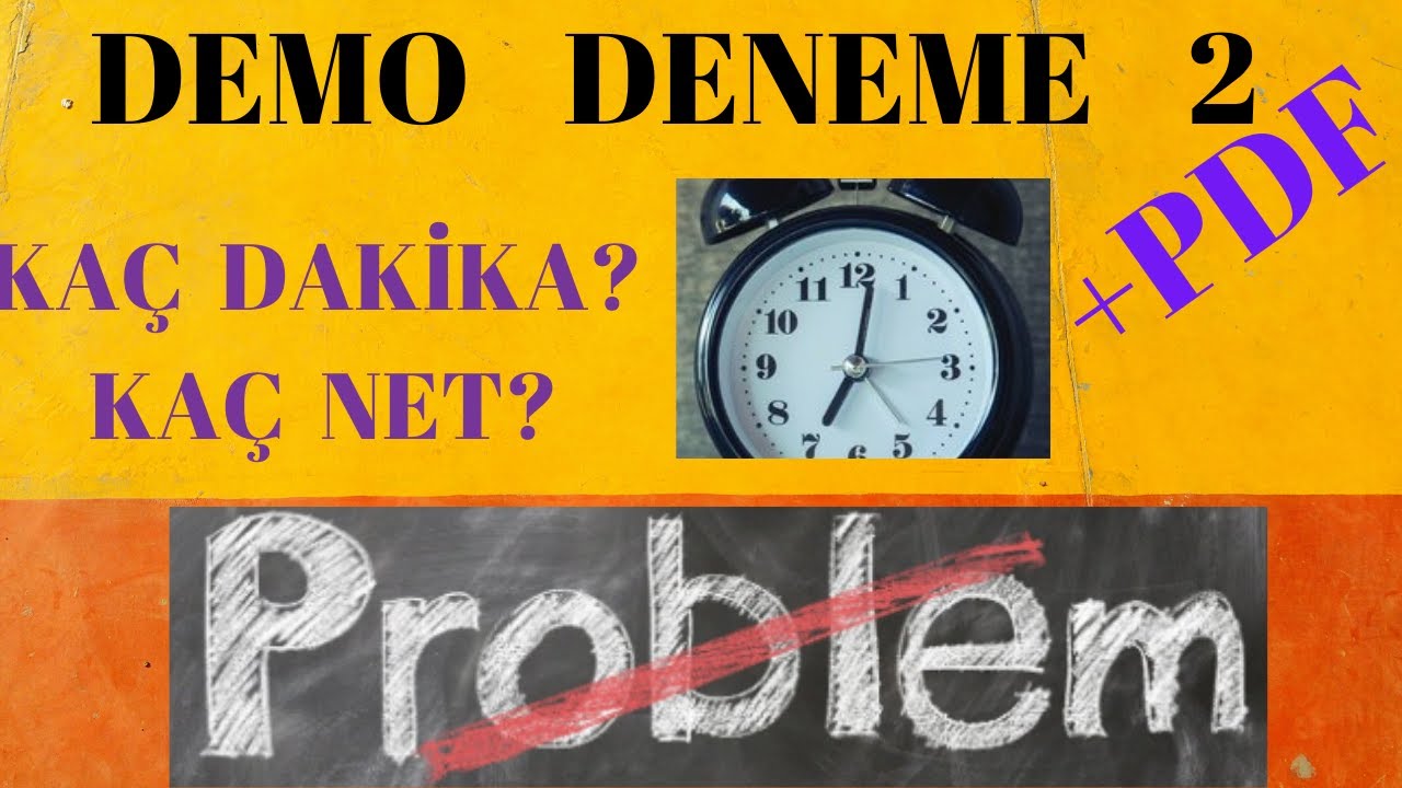 DEMO  PROBLEMLER DENEMESİ [6 SORU] +PDF  2020 TYT MSÜ KPSS ALES DGS