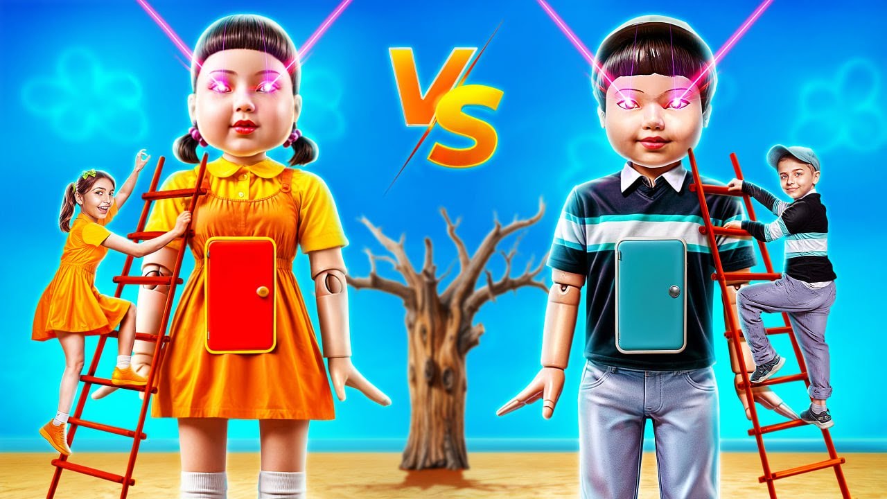 Nós fizemos um Round Six GIGANTE contra uma boneca Sguid na vida real!