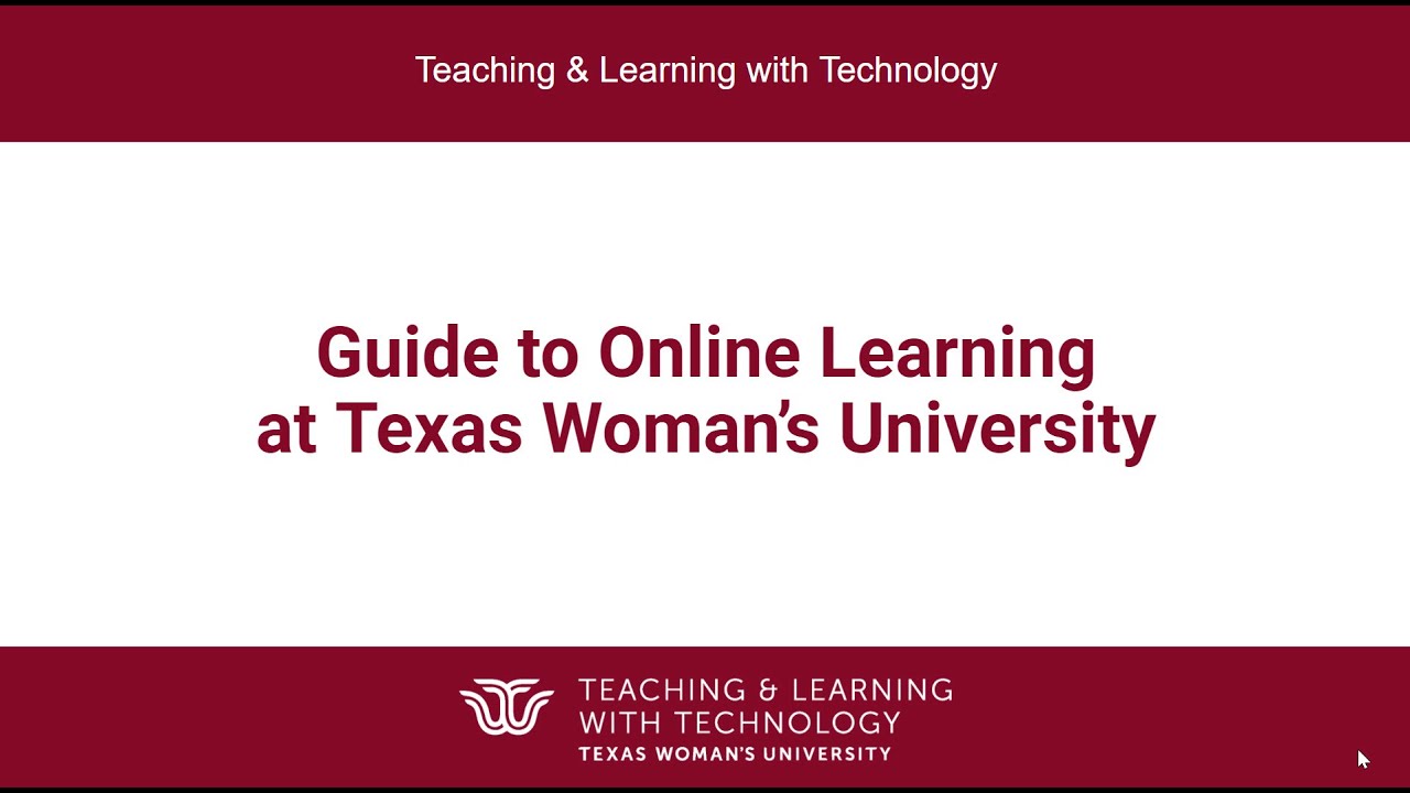 Guide to Online Learning at Texas Woman's University