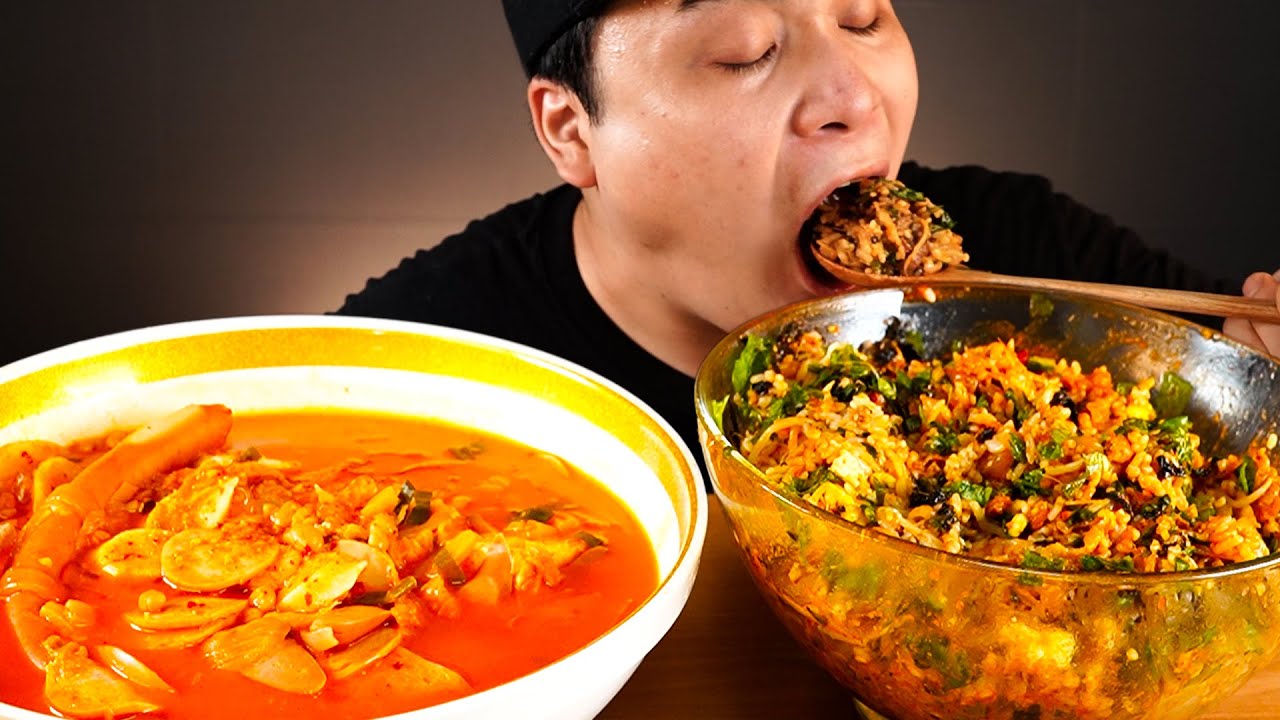 든든한 한끼! 우삼겹비빔밥과 얼큰한 부대찌개 먹방~!! 리얼사운드  ASMR Mukbang(Eating Show)