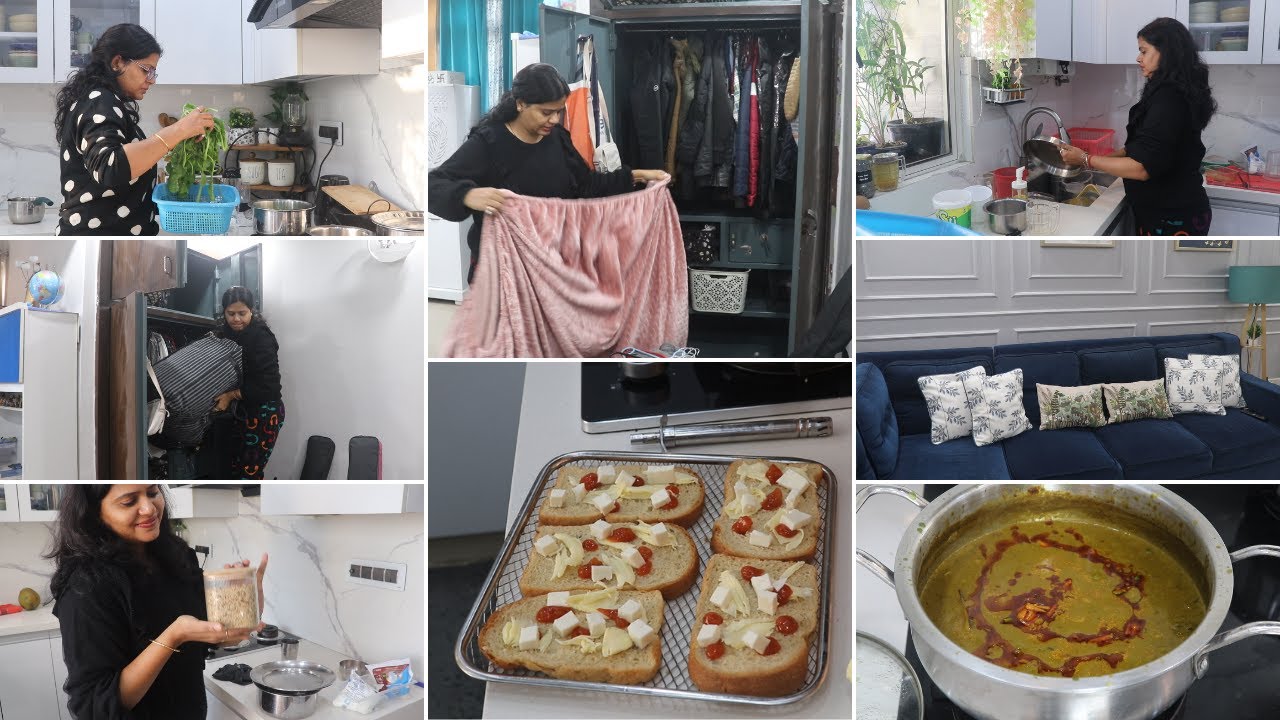 ✨Home Reset ✨For Harsh Winters | Homemakers Life Morning To Night | मटर पालक पनीर Curry |