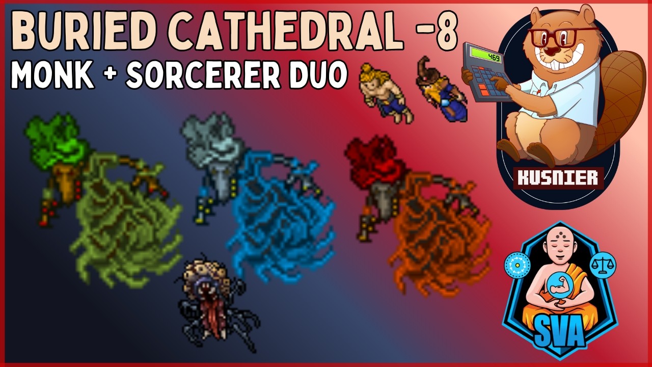 Buried Cathedral -8 | Monk + Sorcerer Duo Showcase | Level 300+ | Tibia