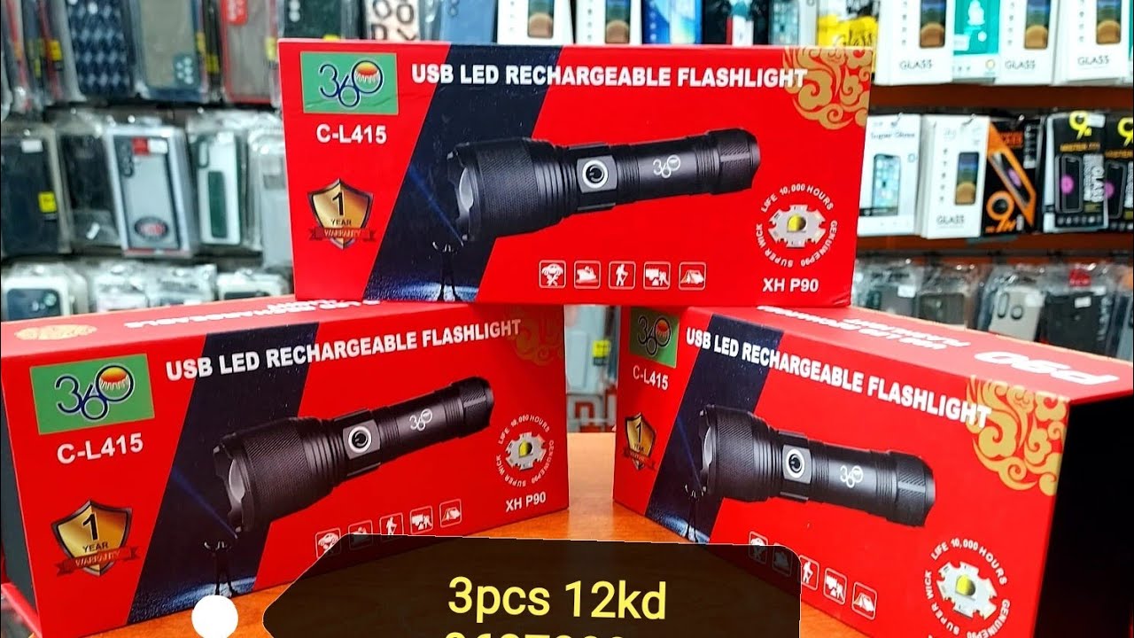 C-L415 Usb Led Rechargeable Flash Light / Combo Offer In Kiwait