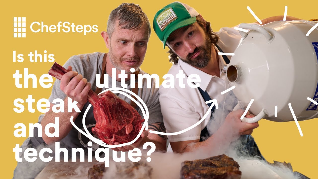 Ultimate Tomahawk Steak Cryo-Reverse Sear—How to Butcher, Cook, Carve, and Sear in Liquid Nitrogen?!