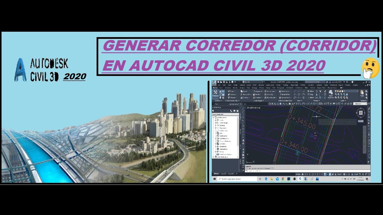 COMO* GENERAR CORREDOR(CORRDIDOR) Y ESTACADO/DISEÑO EN AUTOCAD CIVIL 3D  FACIL*-RÁPIDO ACTUALIZADO