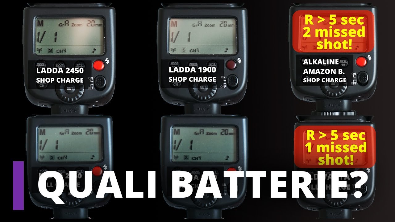 Scelta pile AA per Flash: confronto ricaricabili Duracell vs Ladda vs Alkaline...