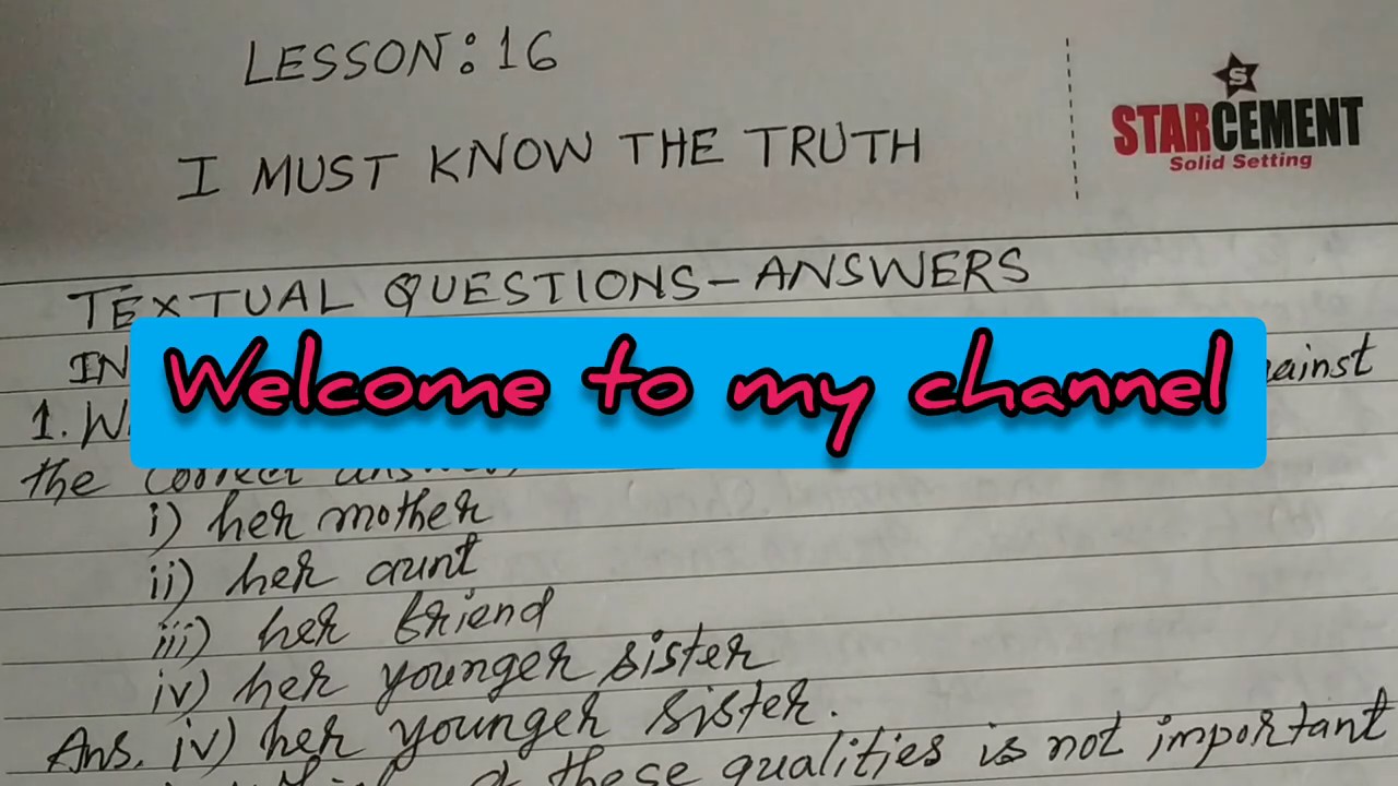 LESSON 16, I MUST KNOW THE TRUTH, ENGLISH, HS, ASOS, NIOS