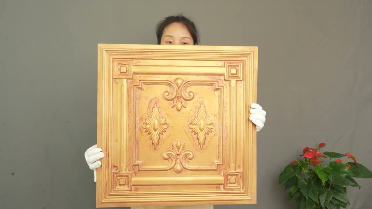 PL63 Vintage brown gold ceiling tiles