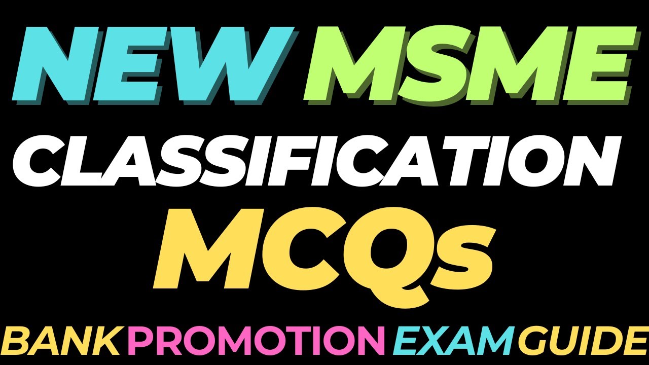 New #MSME #Classification 2025 MCQs