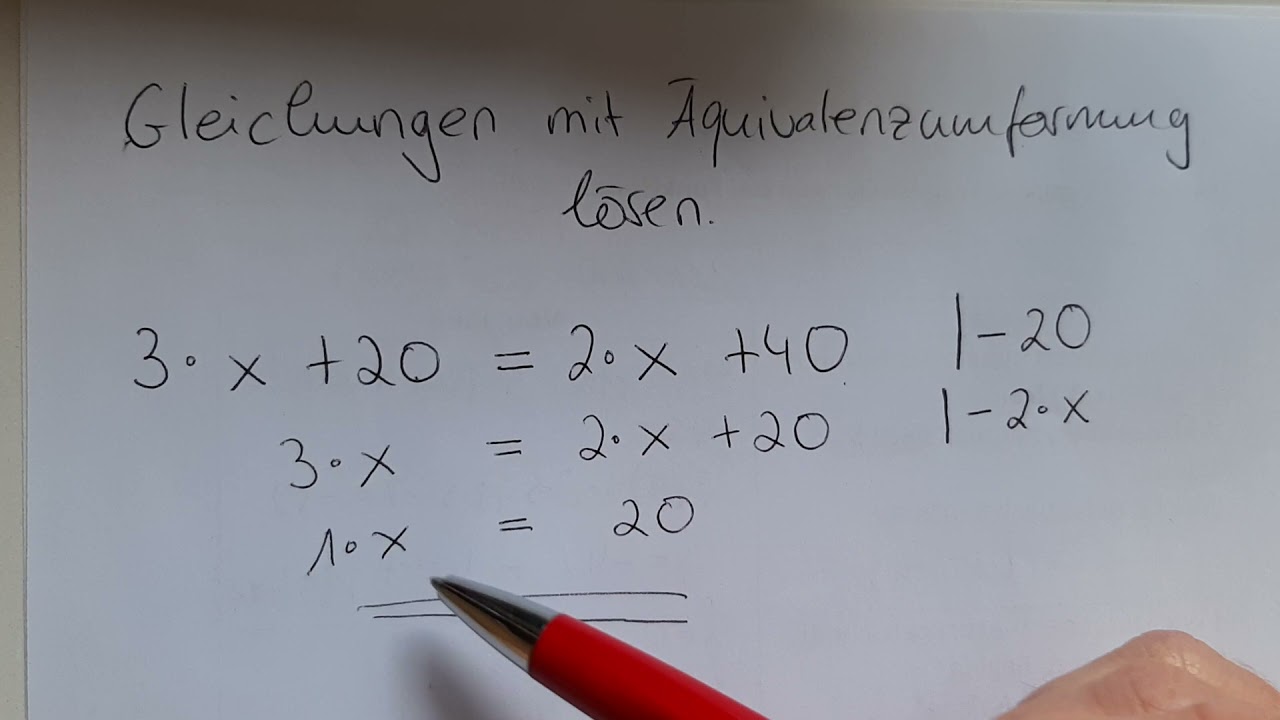 Äquivalenzumformung Einstieg