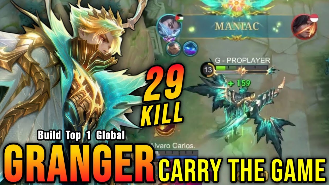 29 Kills + MANIAC!! Granger Carry The Game!! - Build Top 1 Global Granger ~ MLBB