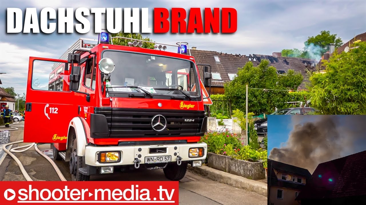 🔥  Dachstuhlbrand in Rudersberg. 🔥 | 🚒  Feuerwehr Rudersberg + Drehleiter Feuerwehr Schorndorf 🚒