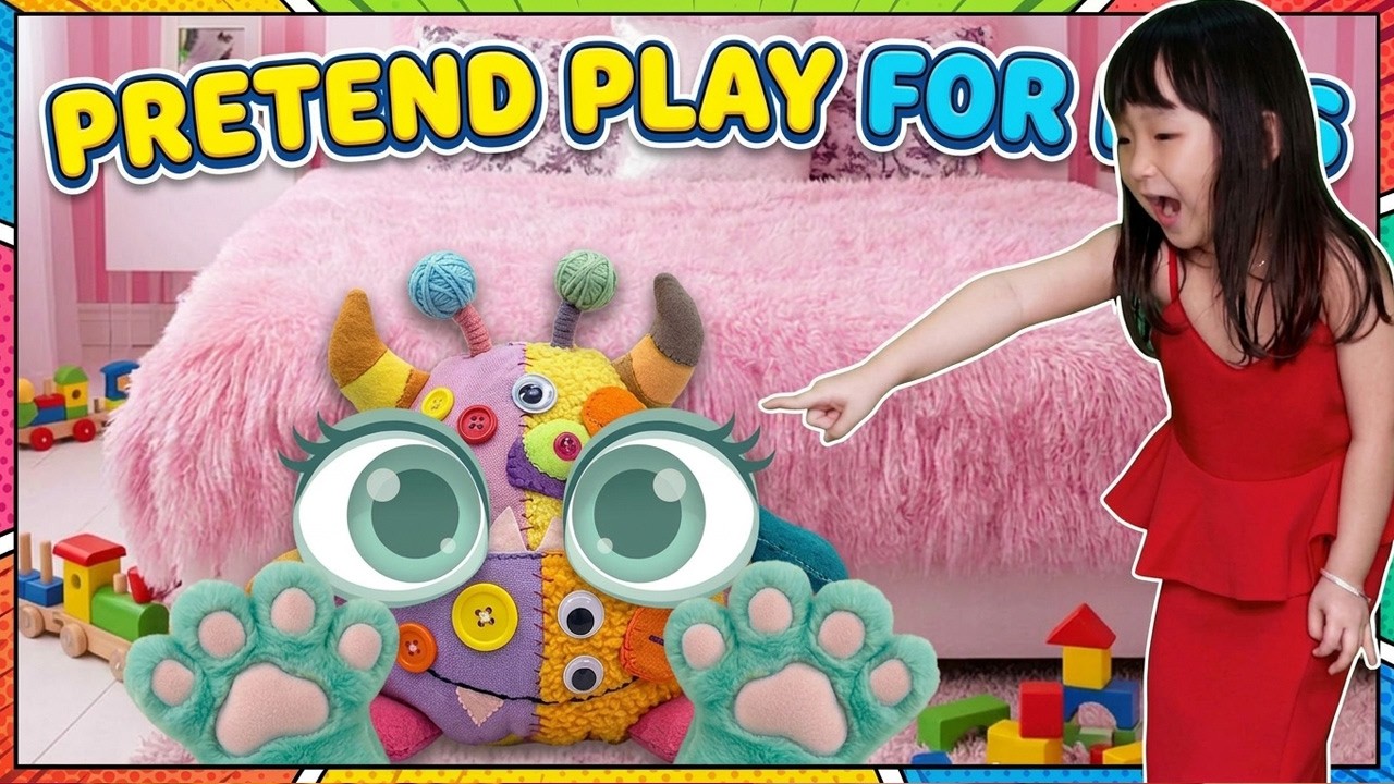 Nate and Kate - Monster Under the Bed Pretend Play Story for Kids and more Kate Stories