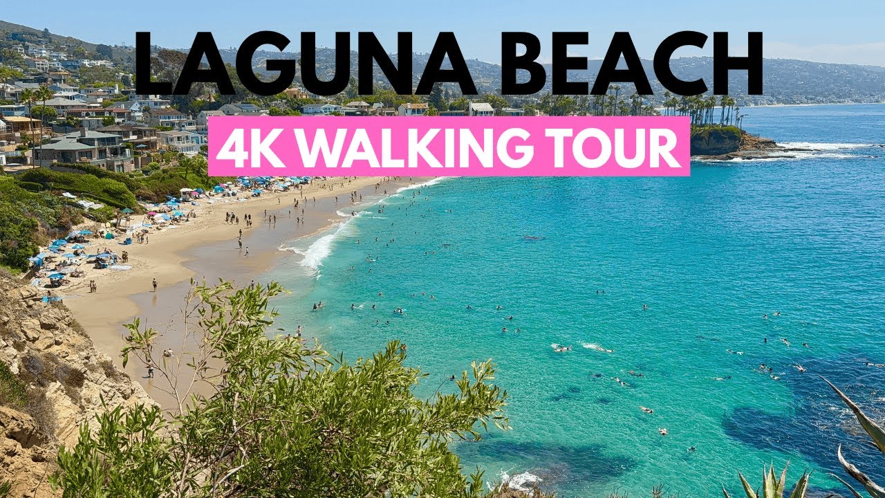 Laguna Beach Walking Tour – Crescent Bay | 4K UHD – Relaxing Ocean Sounds