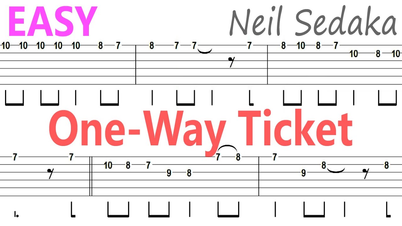 Neil Sedaka - One Way Ticket / Guitar Solo Tab+BackingTrack
