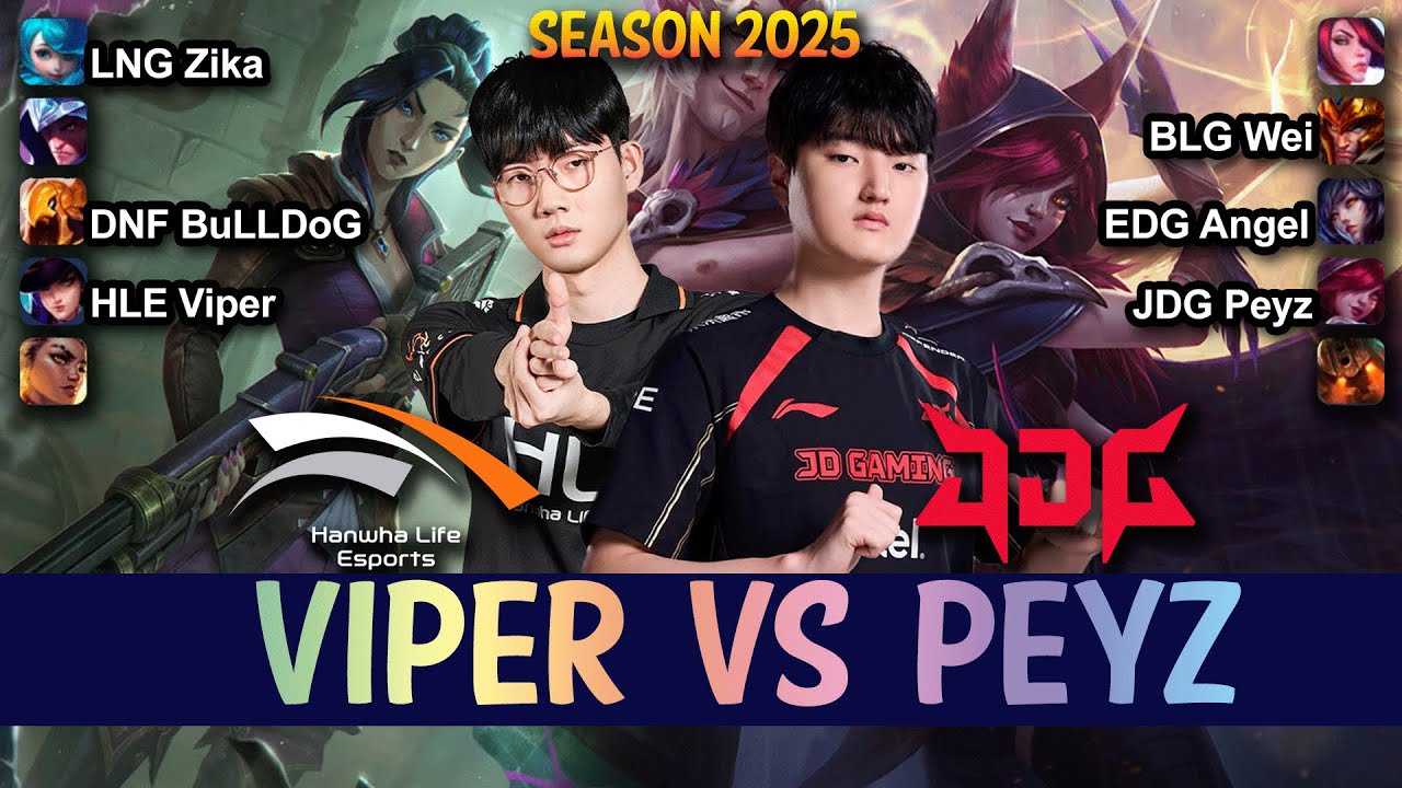 JDG Peyz vs HLE Viper - Peyz XAYAH vs Viper CAITLYN ADC - Patch 15.7 KR Ranked | lolrec