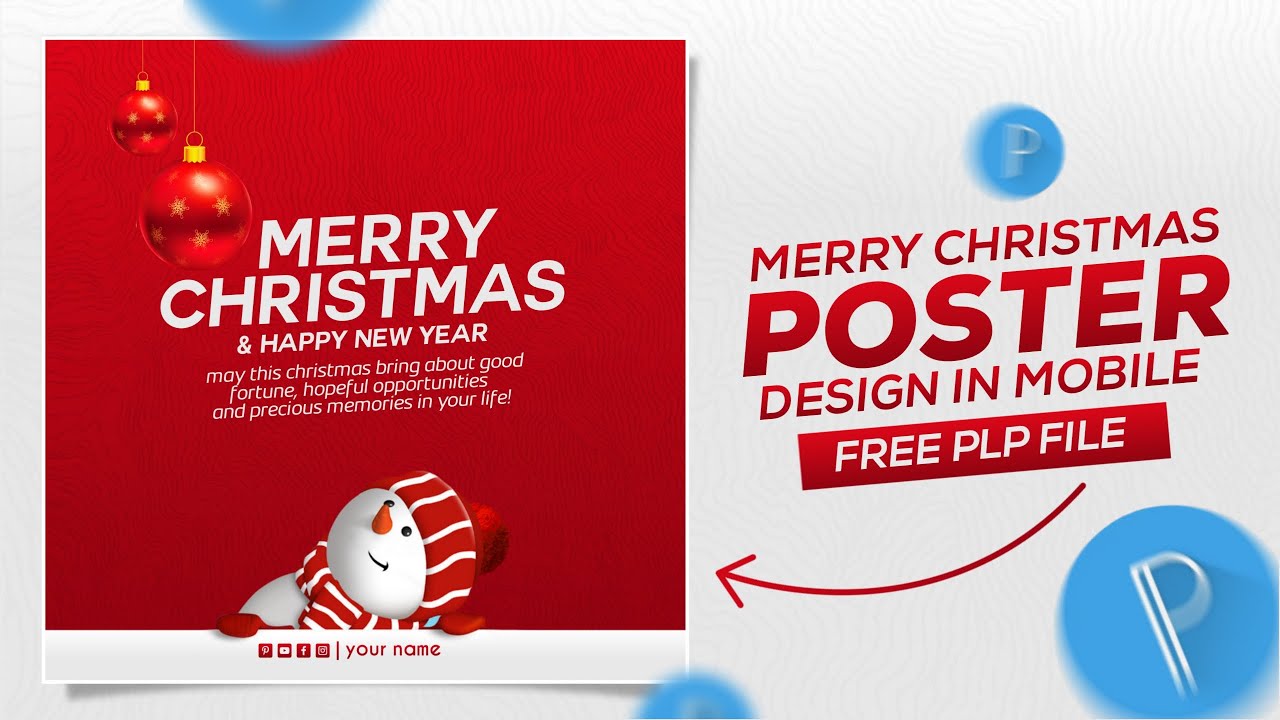 Christmas Poster Design in Pixellab | Merry Christmas Flyer Editing | Free Plp File