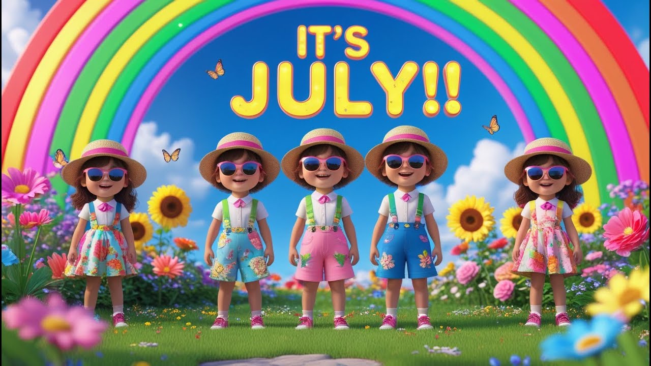 July - Fun Calendar Song🌞🍦🎶 | Month of the Year | Fun Learning Rhyme for Kids |Summer Days in #july