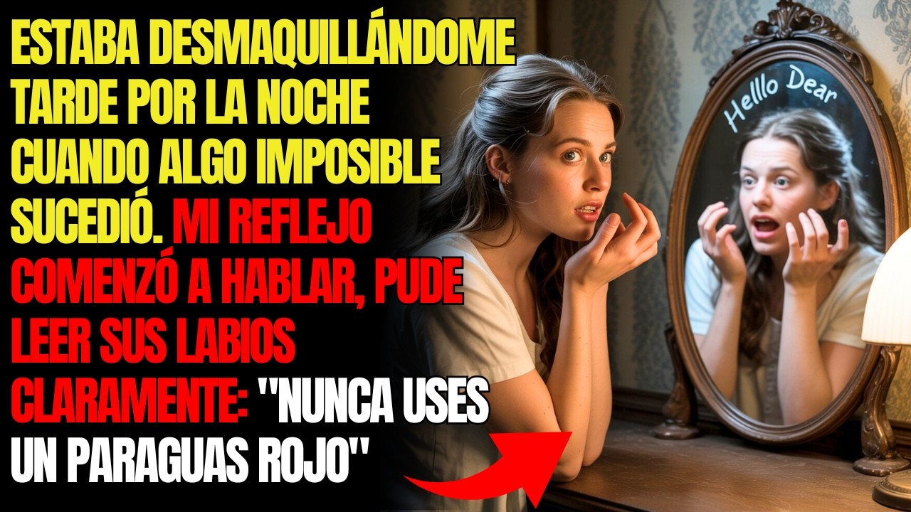 ESTABA DESMAQUILLÁNDOME TARDE POR LA NOCHE CUANDO MI REFLEJO, DE PRONTO, EMPEZÓ A HABLAR...