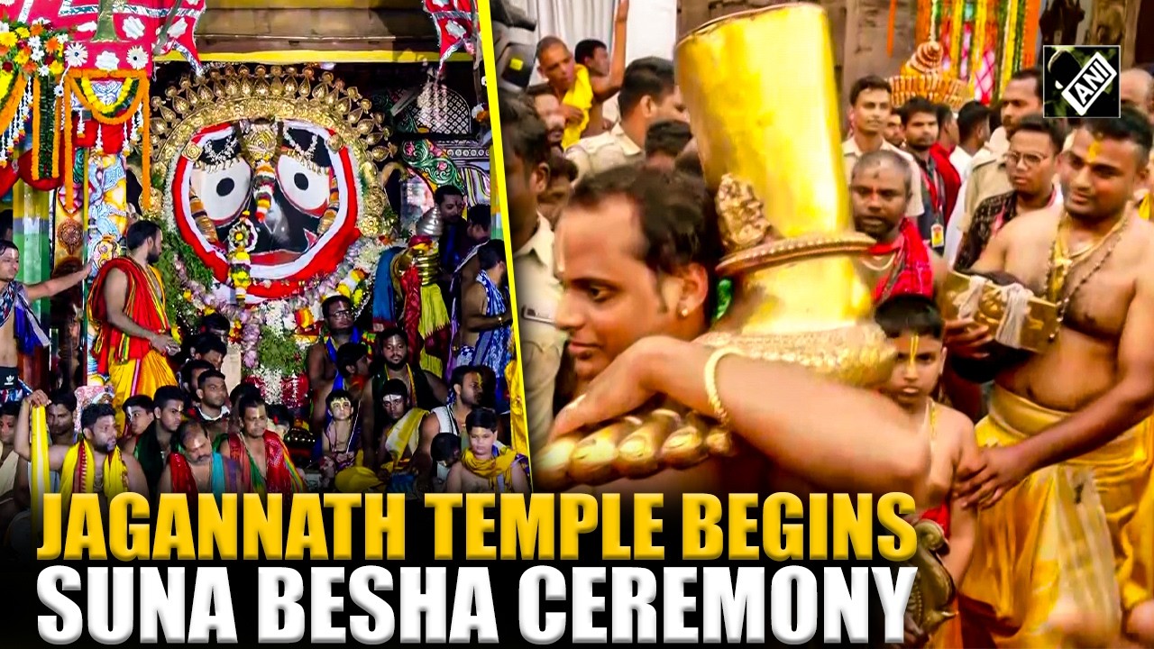Lord Jagannath's Suna Besha begins in Puri, devotees gather for sacred golden attire ritual
