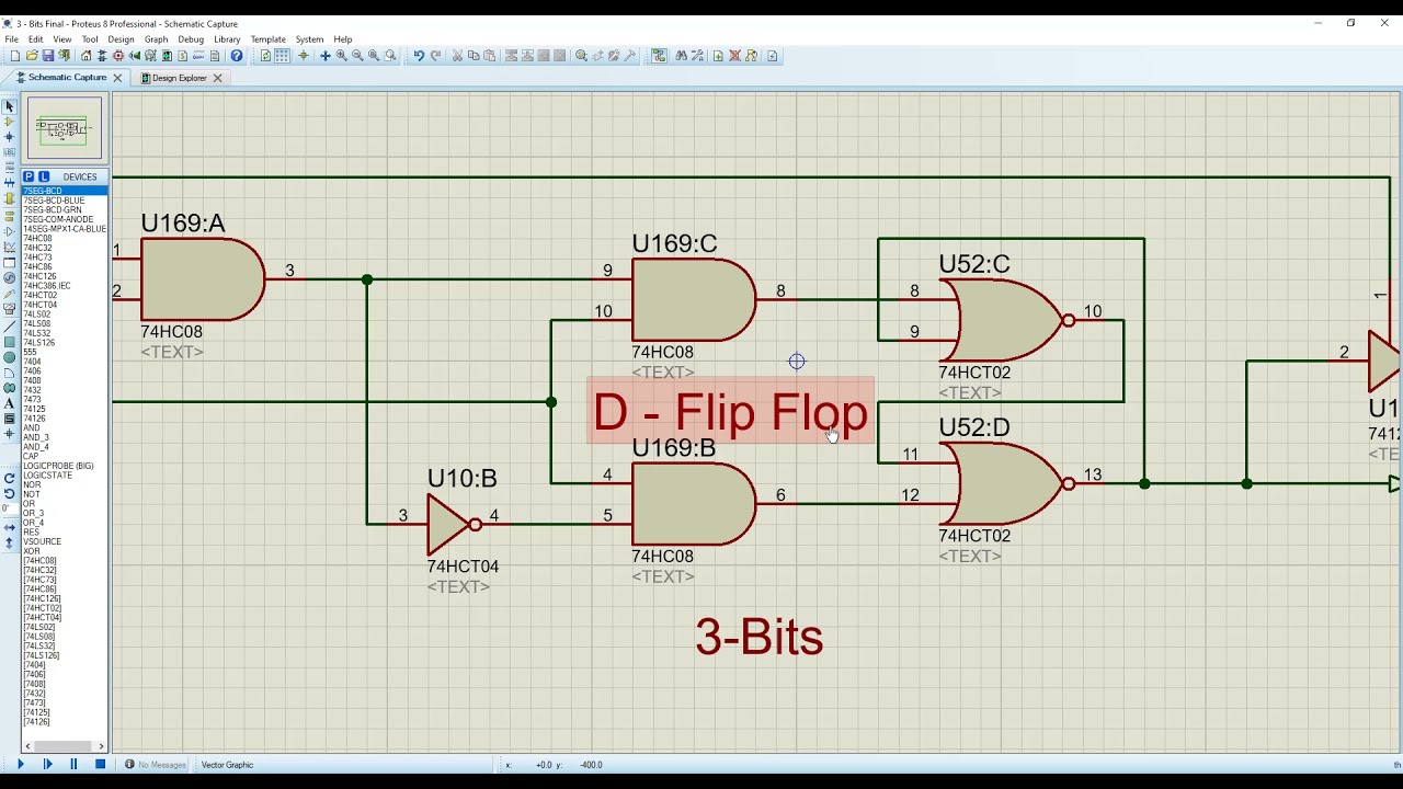 SAP-1 Design of Accumulator using Proteus 8 Professional