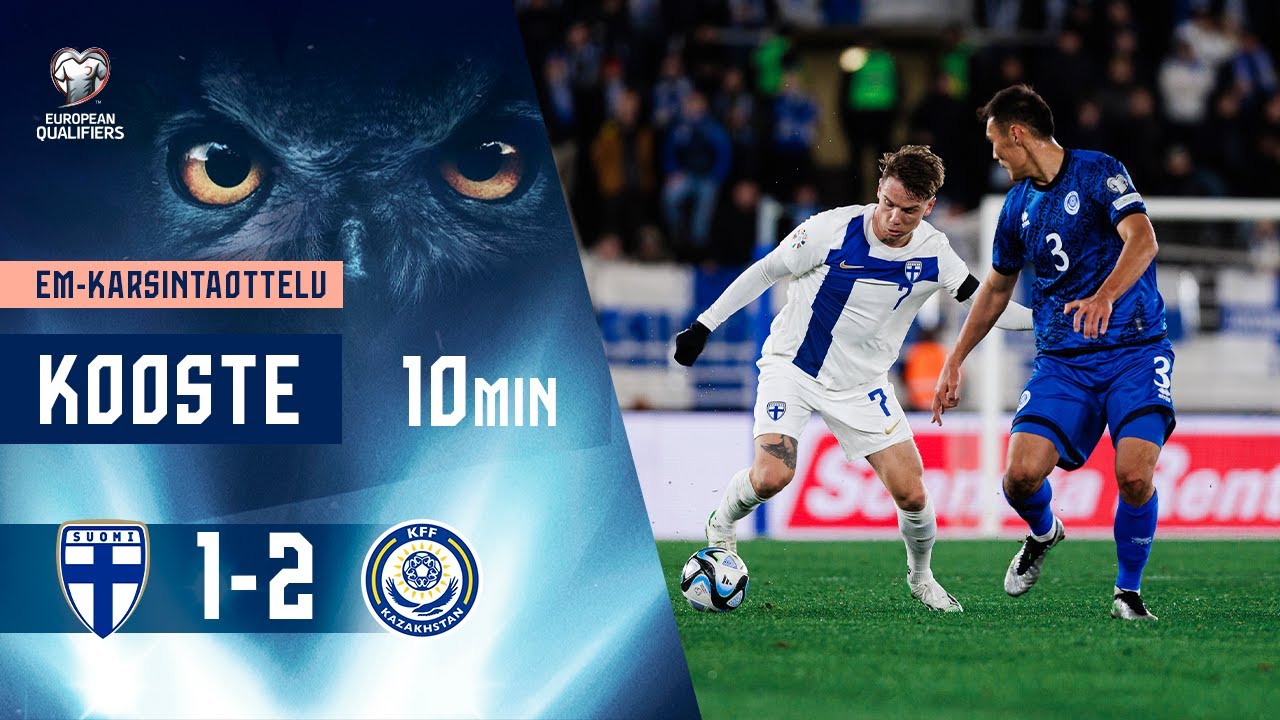 Huuhkajat Highlights (10 min.) | Suomi&ndash;Kazakstan 1&ndash;2 | UEFA EURO 2024 -karsinnat | 17.10.2023