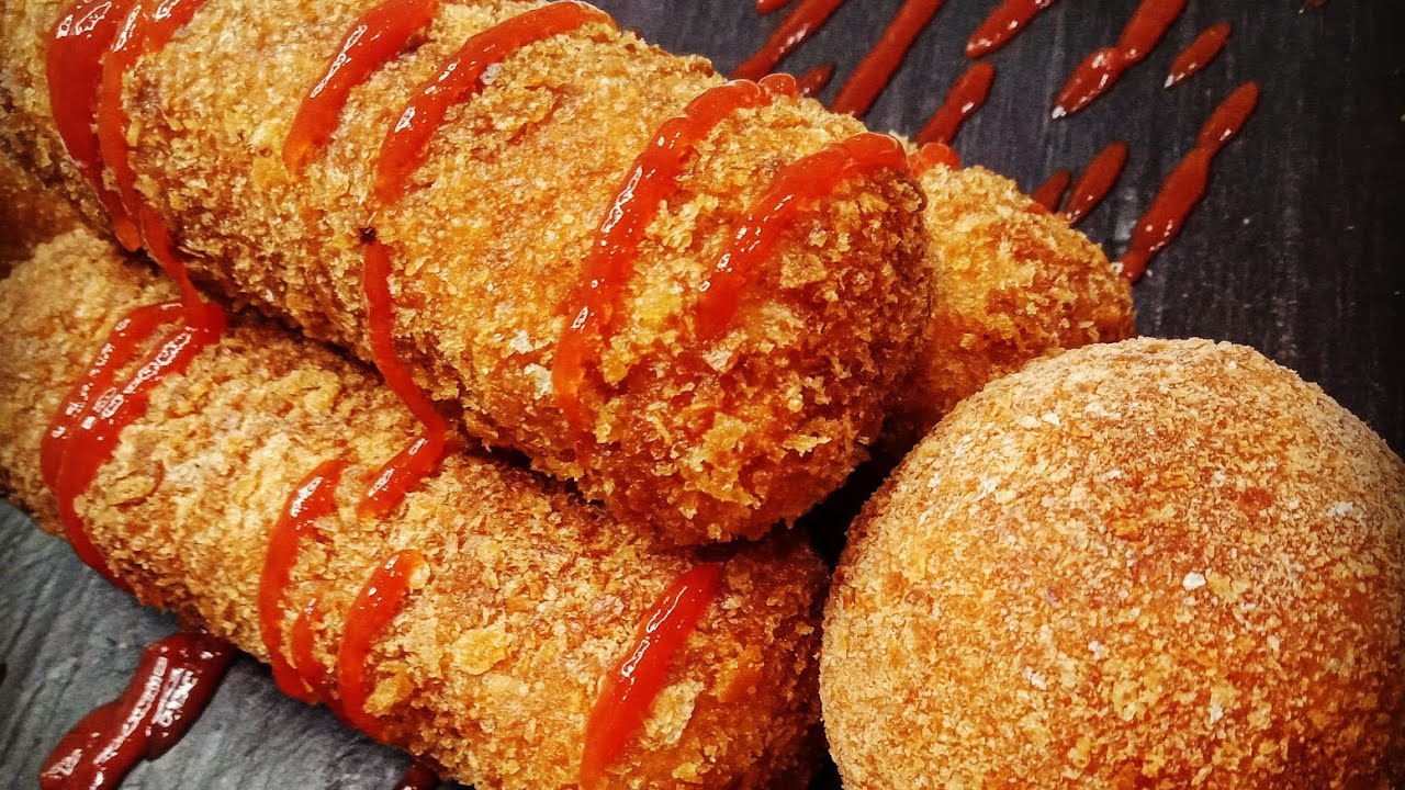 كروكات البيشاميل والدجاج المقرمشة بننننة croquettes de béchamel poulet