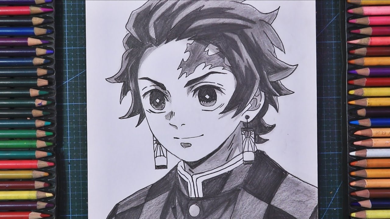 How To Draw Tanjiro Kamado || Demon Slayer || Anime Drawing