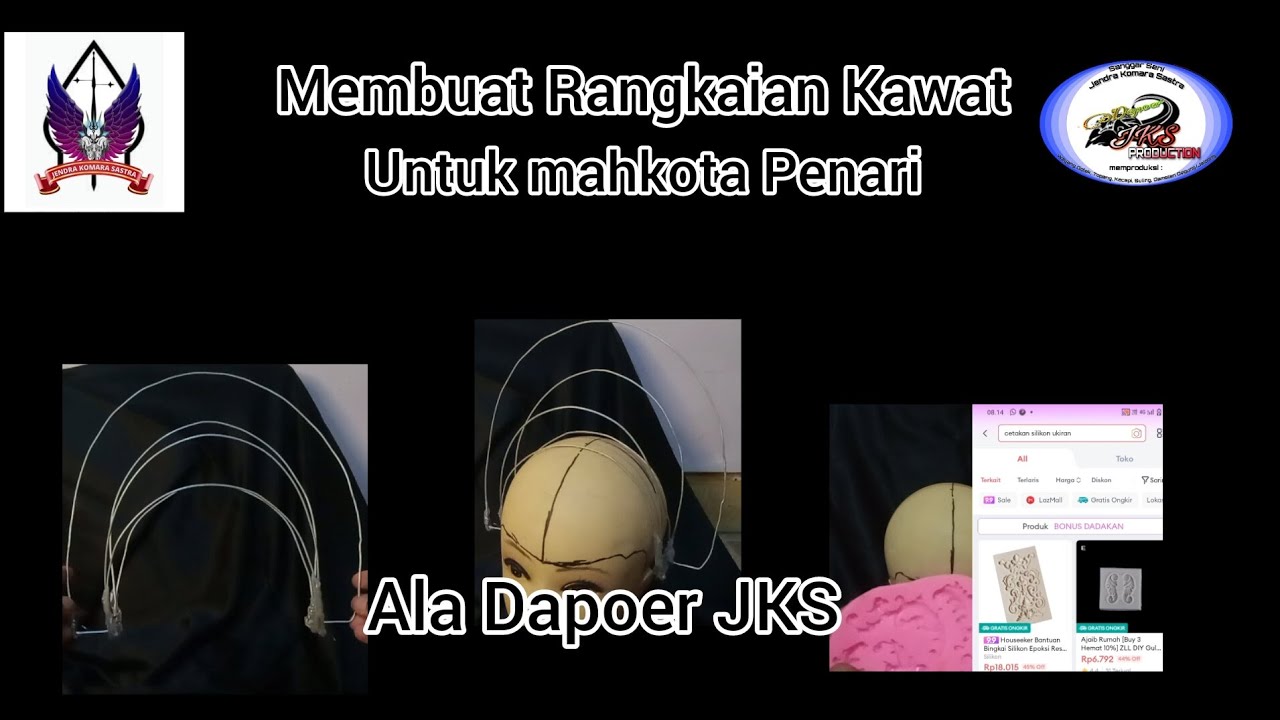Membuat Rangkaian/kerangka Kawat untuk mahkota/siger penari.