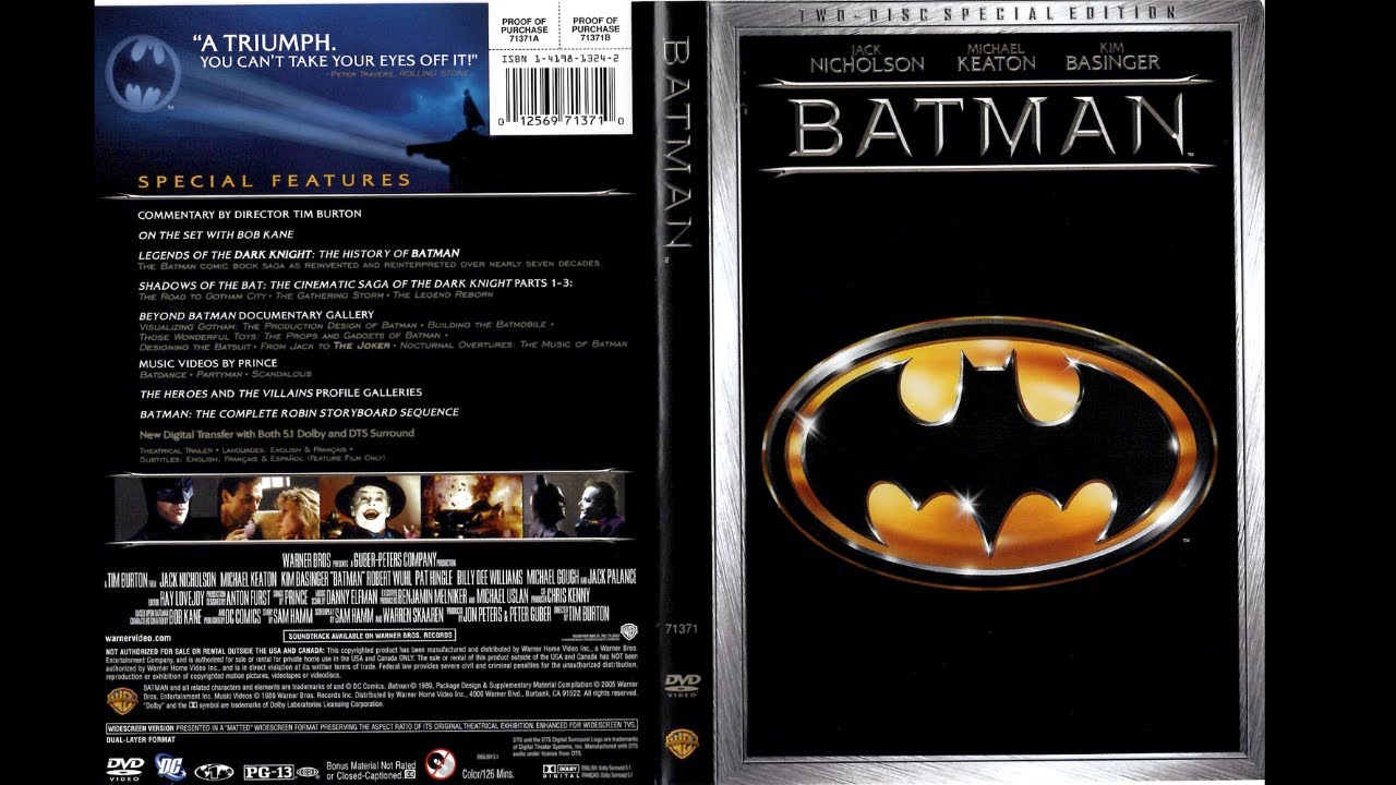 Batman (1989) 2005 DVD Menu Walkthrough