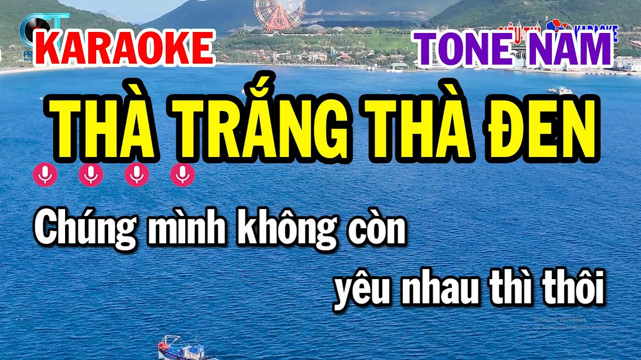 Karaoke Thà Trắng Thà Đen Tone Nam ( Bm ) Nhạc Sống Mới | Karaoke Siêu Thị