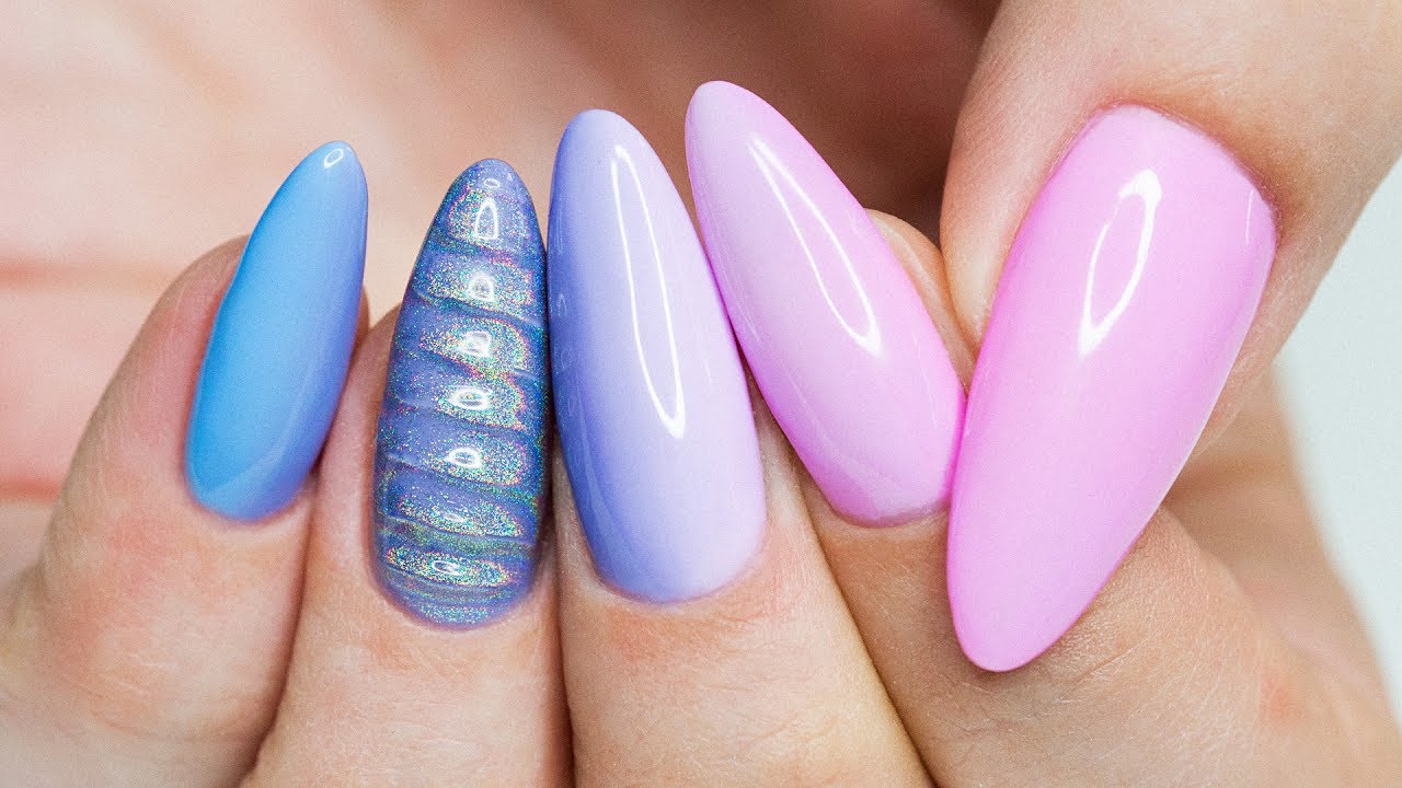 🦄 Jednorożec na paznokciach! Gradient i holo 🦄 Red Lipstick Monster ♡