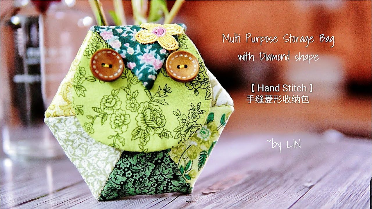 Multi Purpose Storage Bag with Diamond shape 【 Hand Stitch 】手缝菱形收纳包