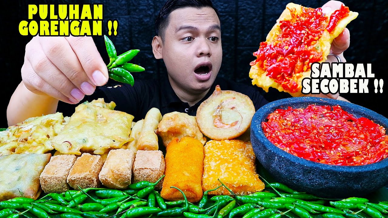 SUMPAH NAGIH !! MUKBANG ANEKA GORENGAN ABANG2 PAKE SAMBAL TERASI + CABE RAWIT IJO