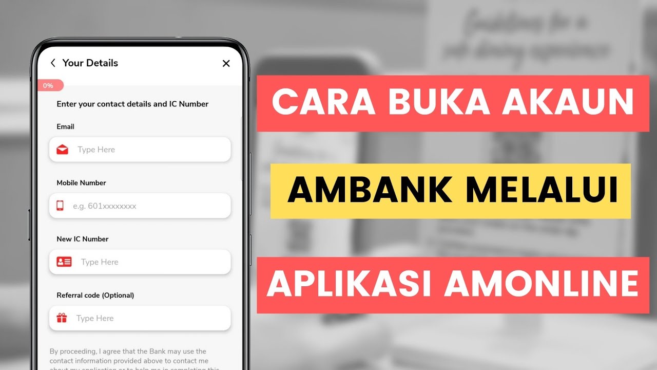 Cara Buka Atau Daftar Akaun AmBank Melalui Aplikasi AmOnline | Referral Code: AGS843