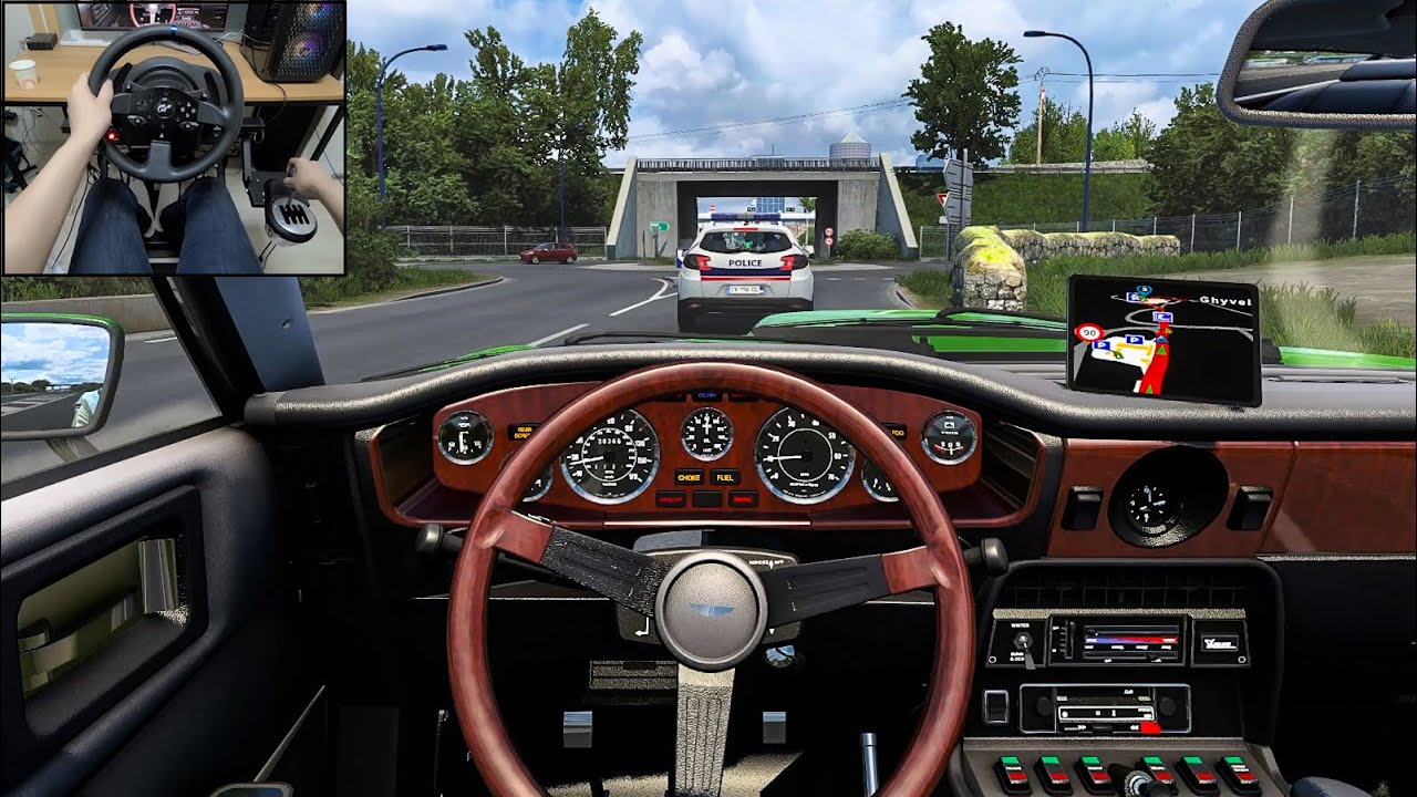 Euro Truck Simulator 2 - Aston Martin V8 Vantage [Steering wheel gameplay]