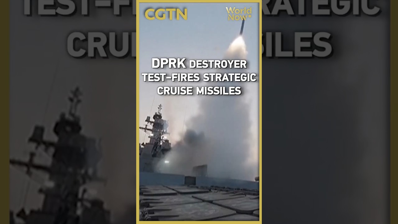 DPRK destroyer test-fires strategic cruise missiles #worldnow
