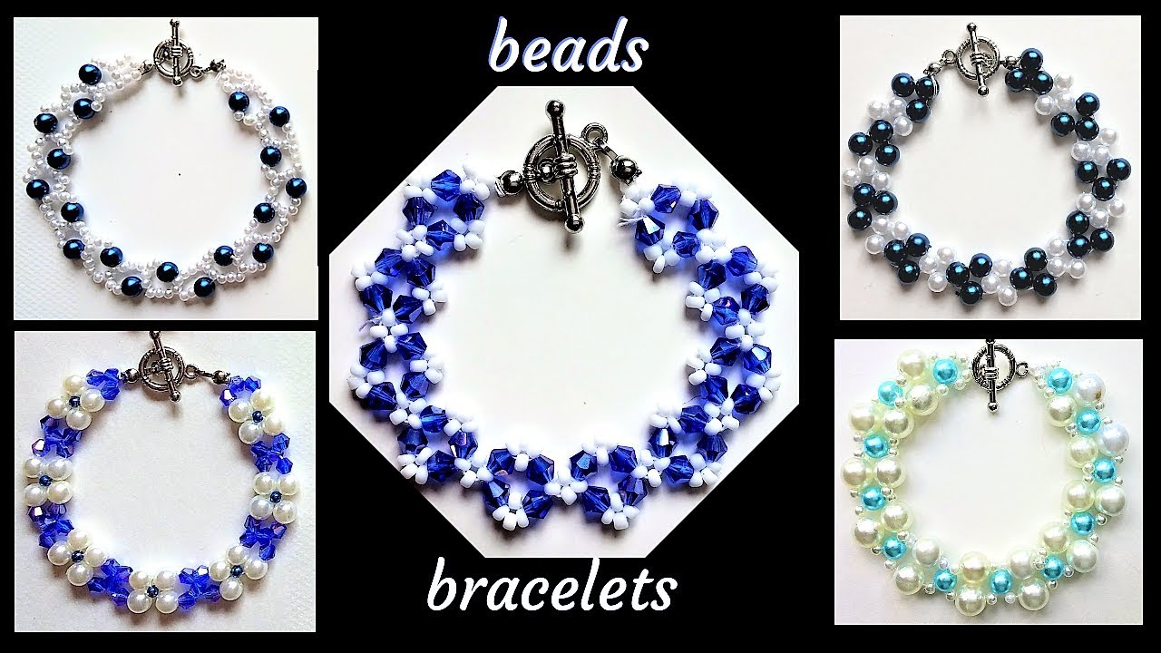 5 beaded bracelets pattern. Beginner beading tutorials