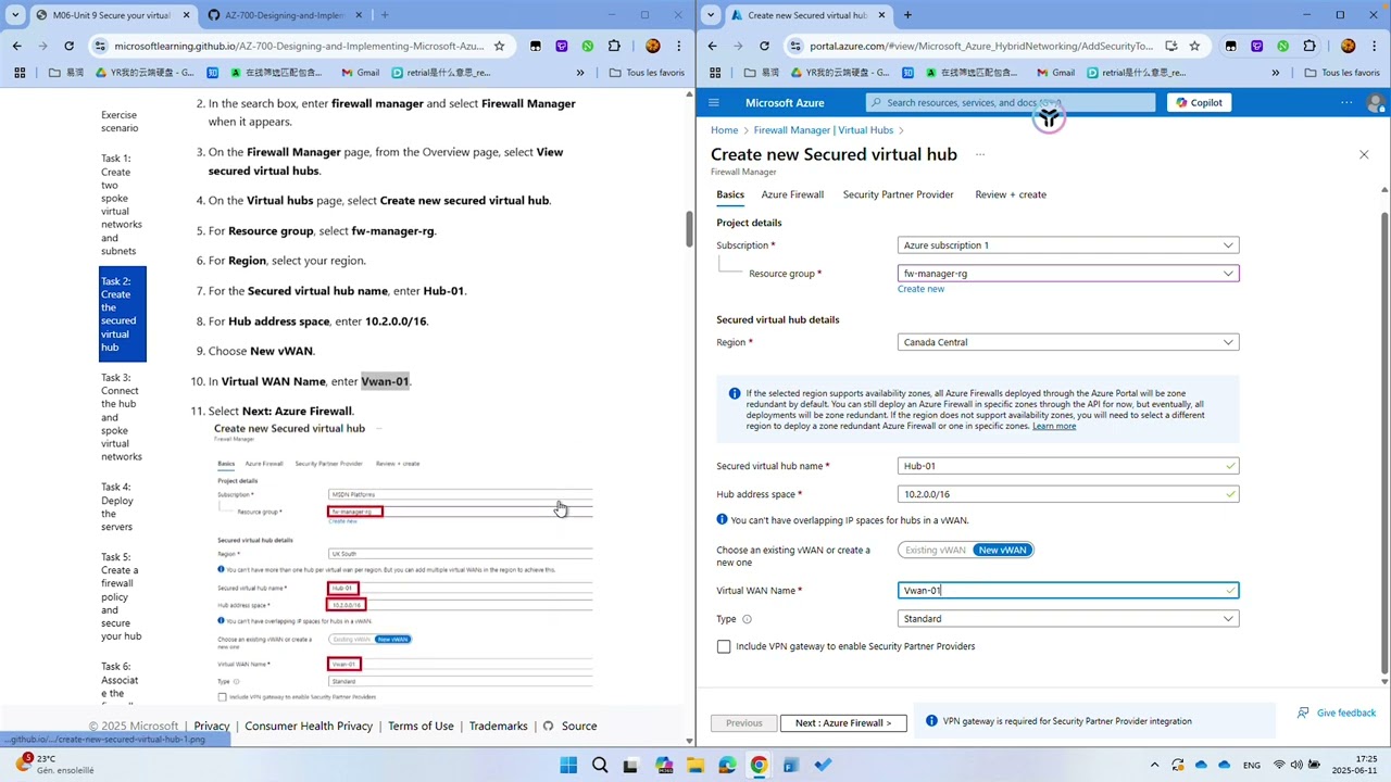 M06 Unit 9 Secure your virtual hub using Azure Firewall Manager